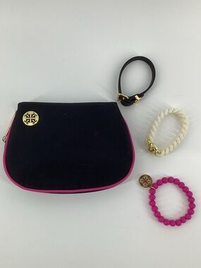 Rustic Cuff Pink Silicone Bracelet with Gold Charm